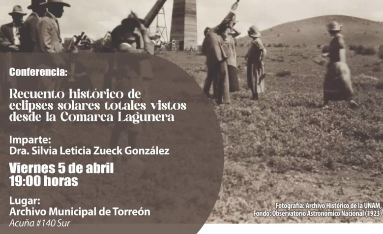 Hablarán sobre datos históricos de los eclipses solares totales en el Archivo Municipal de Torreón