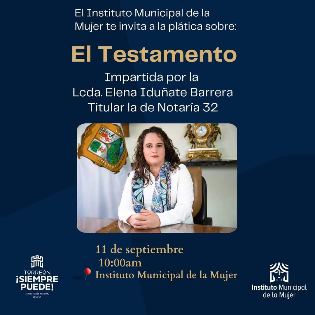 Invitan a mujeres a la conferencia “El Testamento”