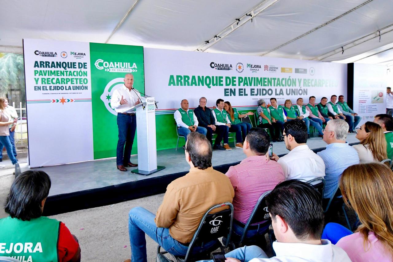 Arrancan obras de pavimentación y recarpeteo en el ejido La Unión