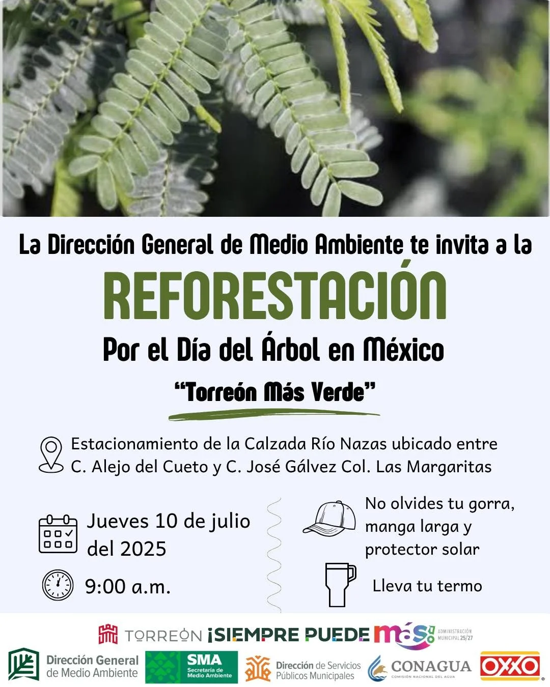 Medio Ambiente de Torreón convoca a jornada de reforestación