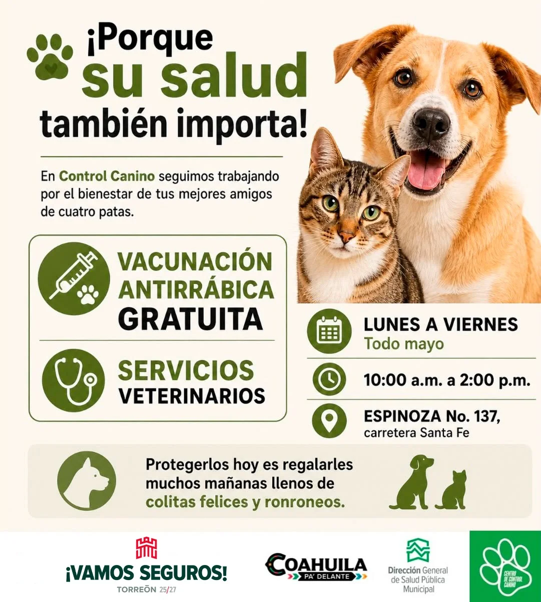 Invita Control Canino a hacer uso del servicio gratuito de vacunación antirrábica