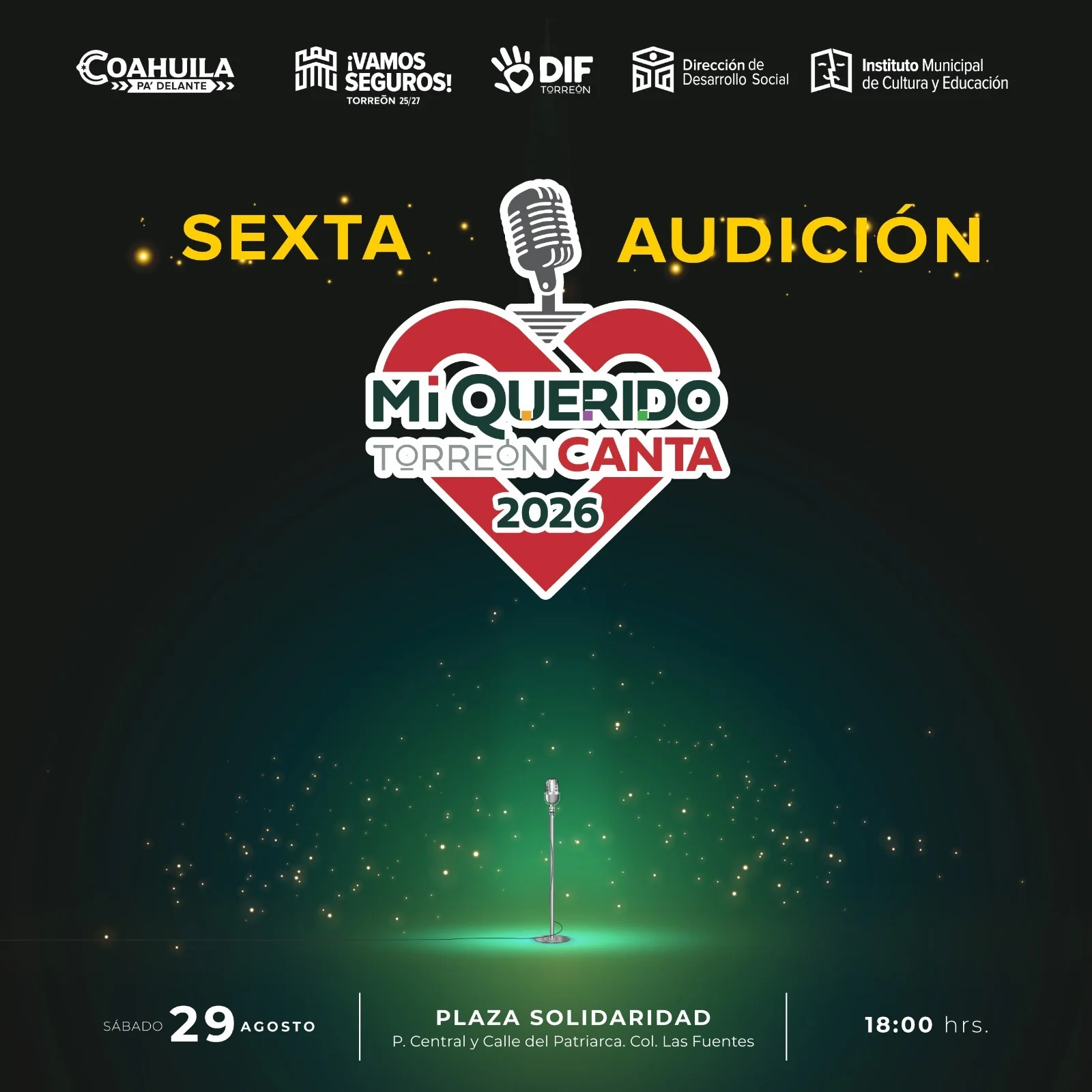 Realizará el IMCE la sexta audición de “mi querido torreón canta” en la colonia La Fuente