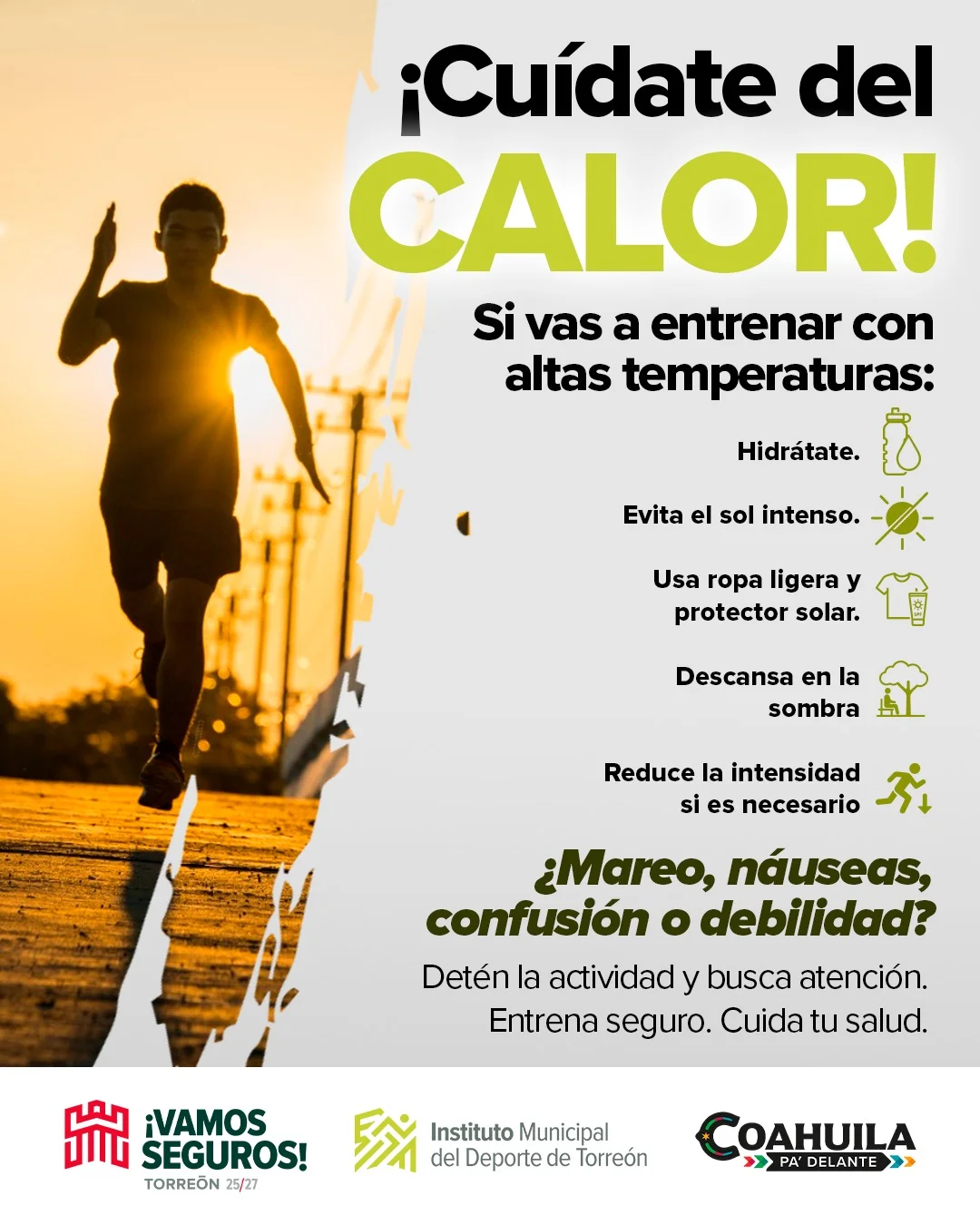 Exhortan a deportistas a extremar precauciones durante entrenamientos con altas temperaturas
