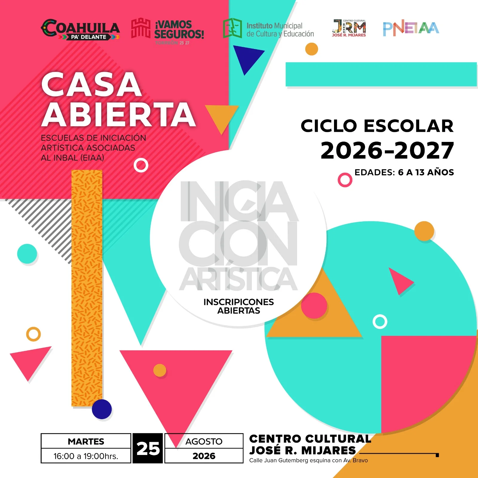 Impulsa IMCE formación artística con casa abierta de las escuelas de iniciación